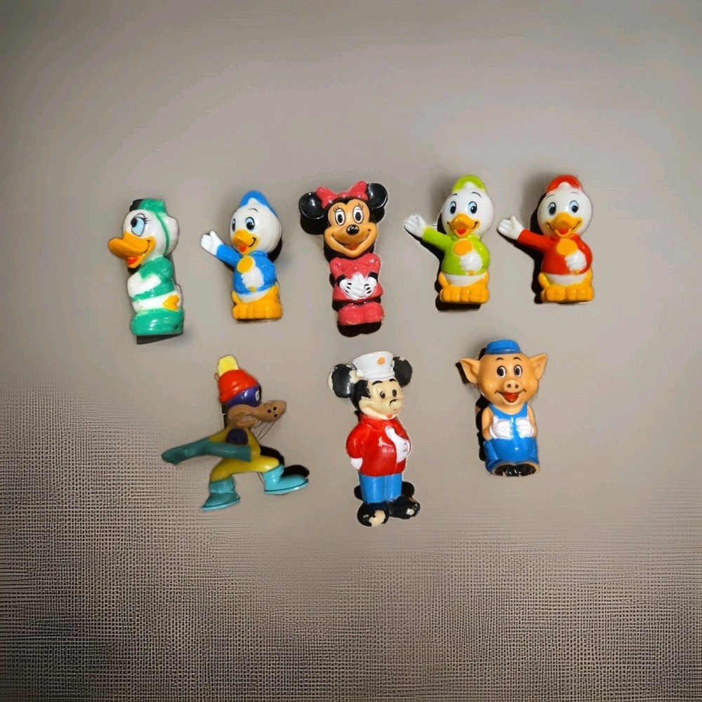 Vintage 1970's Walt Disney Plastic PVC Pencil‎ Topper Lot